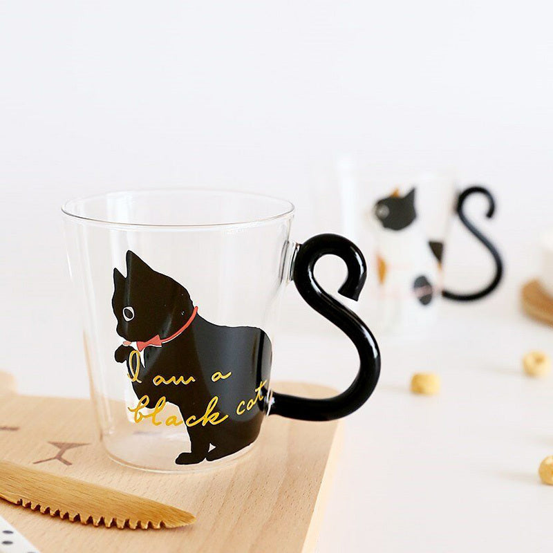 Kitchen Home Cute Cat Glass Juice Coffee