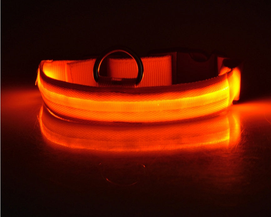 Nylon LED Pet Dog Luminous Collar - Night Safety