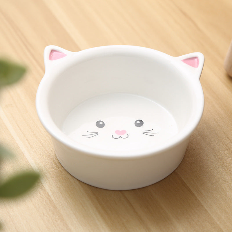 Cat Face Ceramic Pet Bowl