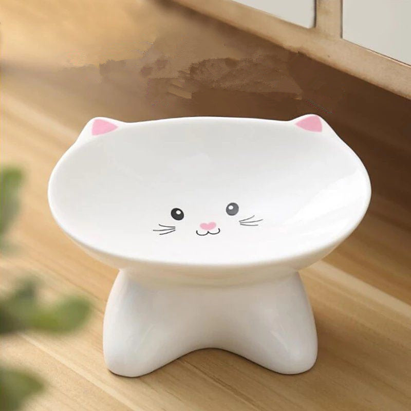 Cat Face Ceramic Pet Bowl