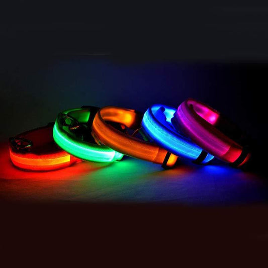 Nylon LED Pet Dog Luminous Collar - Night Safety