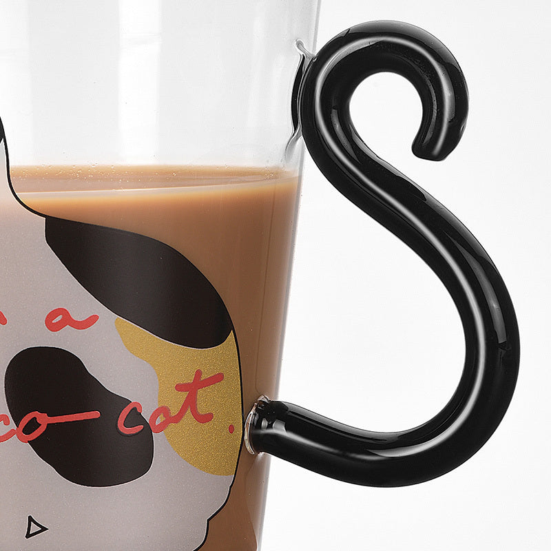 Kitchen Home Cute Cat Glass Juice Coffee