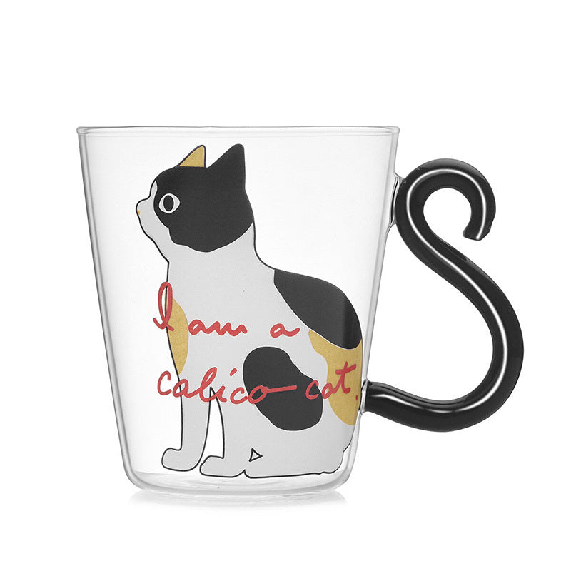 Kitchen Home Cute Cat Glass Juice Coffee