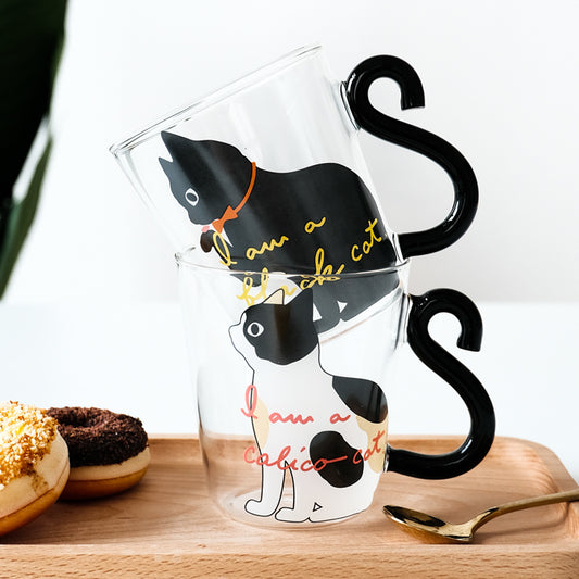 Kitchen Home Cute Cat Glass Juice Coffee