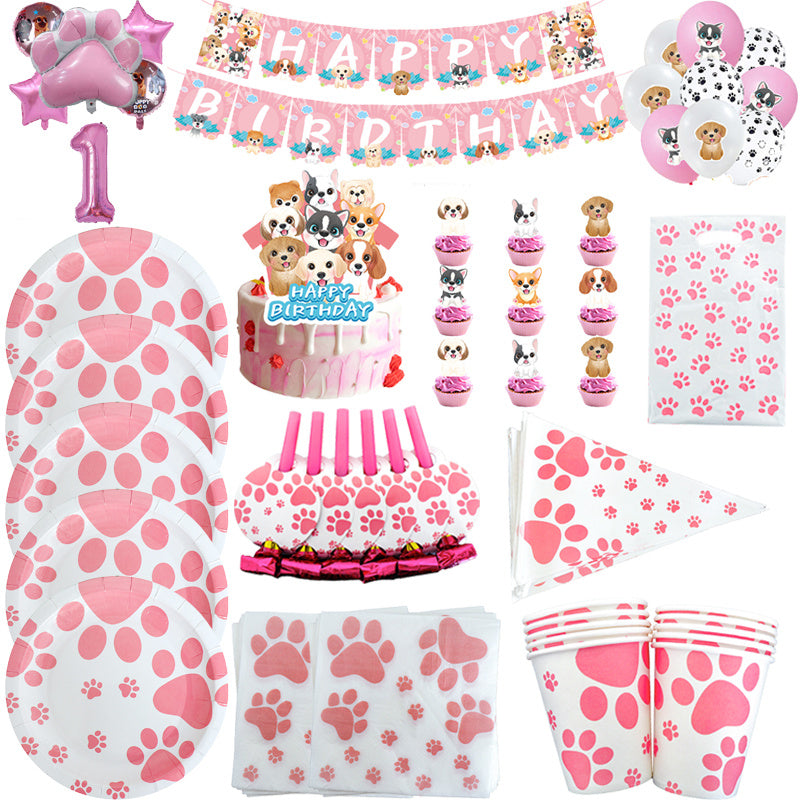 Birthday Party Set - Dog Paw Themed