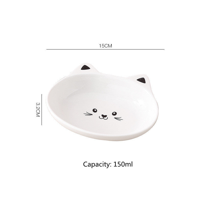 Cat Face Ceramic Pet Bowl