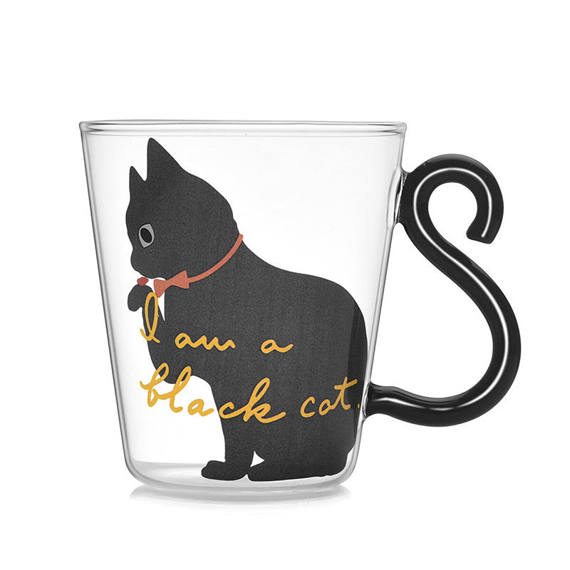 Kitchen Home Cute Cat Glass Juice Coffee